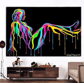 Colorful Melted Figure Canvas