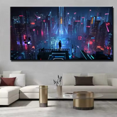 Neon City Light Canvas