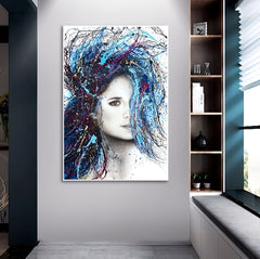 Colored Hair Woman Canvas