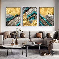 Abstract Golden Mountain Canvas