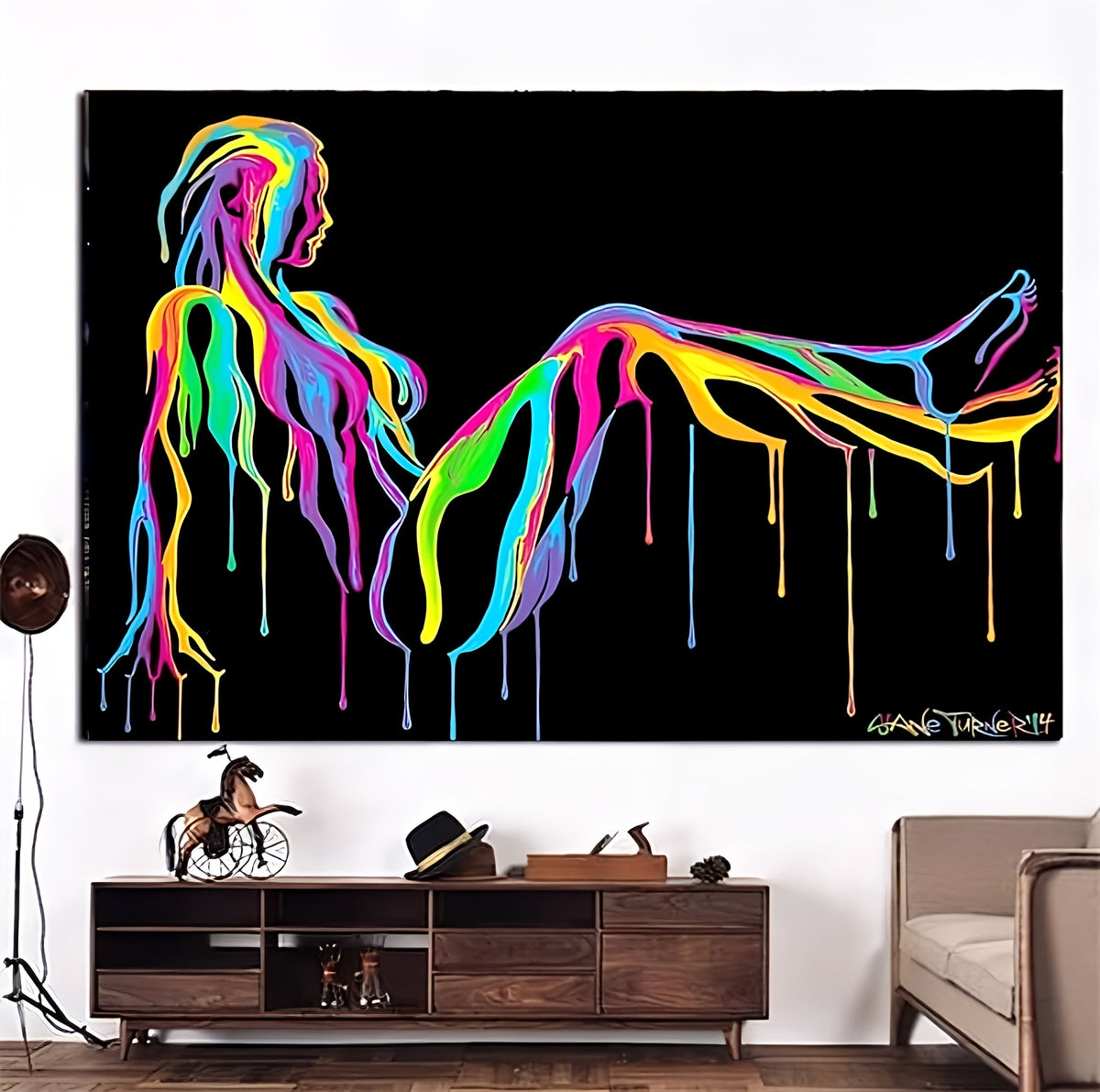 Colorful Melted Figure Canvas