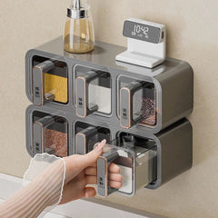 Adhesive spices rack organizer