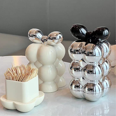 Bow toothpick and cotton swab holder