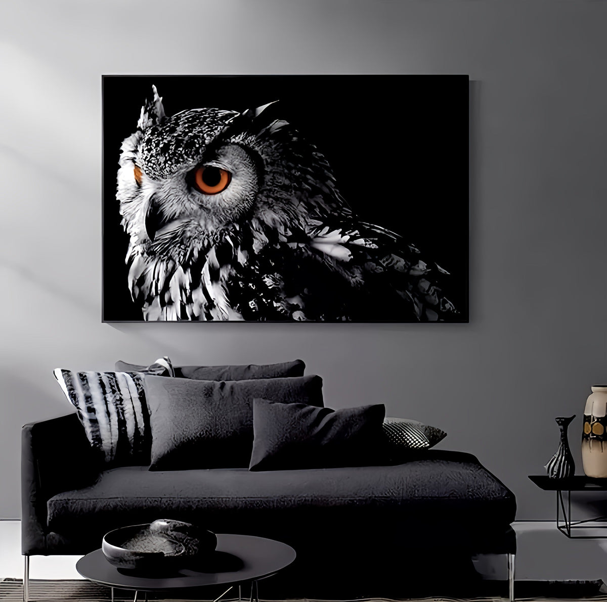 Black & White owl Canvas
