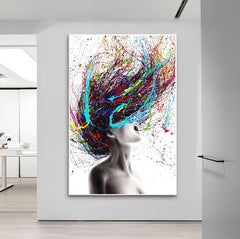Colored Hair Woman Canvas
