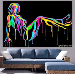 Colorful Melted Figure Canvas