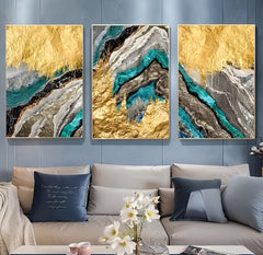 Abstract Golden Mountain Canvas