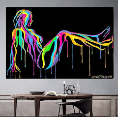 Colorful Melted Figure Canvas