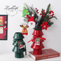Christmas table vase decoration