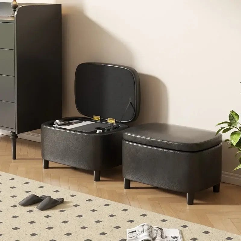 Leather Storage Bench