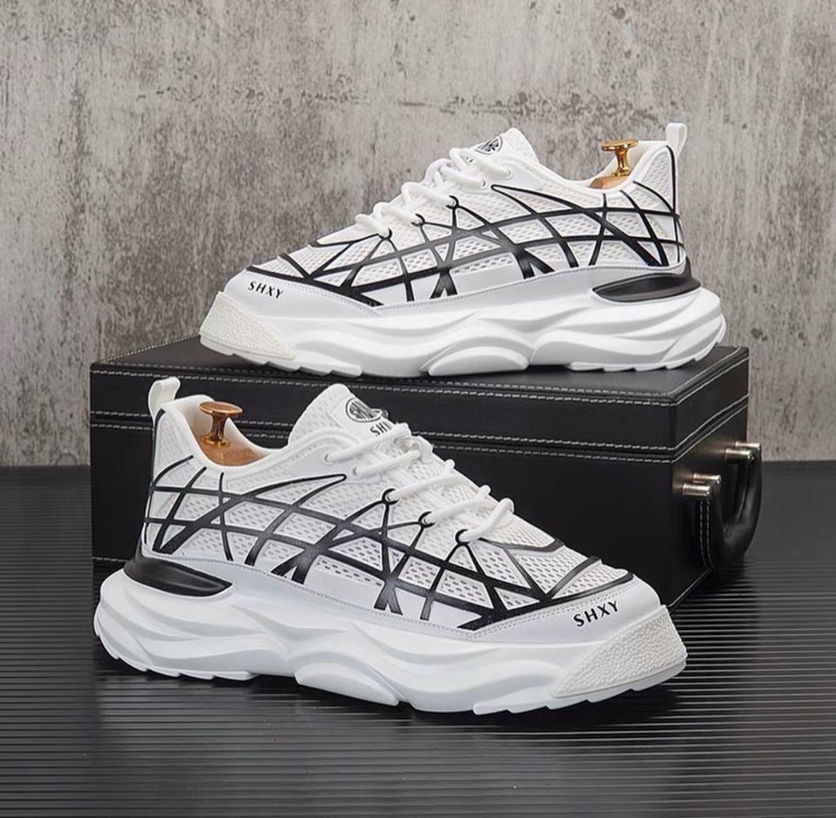 Detailed White Sole Sneakers