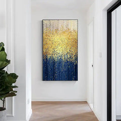 Abstract Golden Dots Painting
