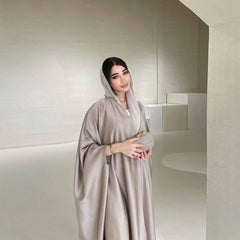 Bat Sleeve Satin Abaya