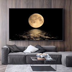 Black White Moon Canvas Paintings