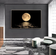 Black White Moon Canvas Paintings