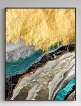 Abstract Golden Mountain Canvas